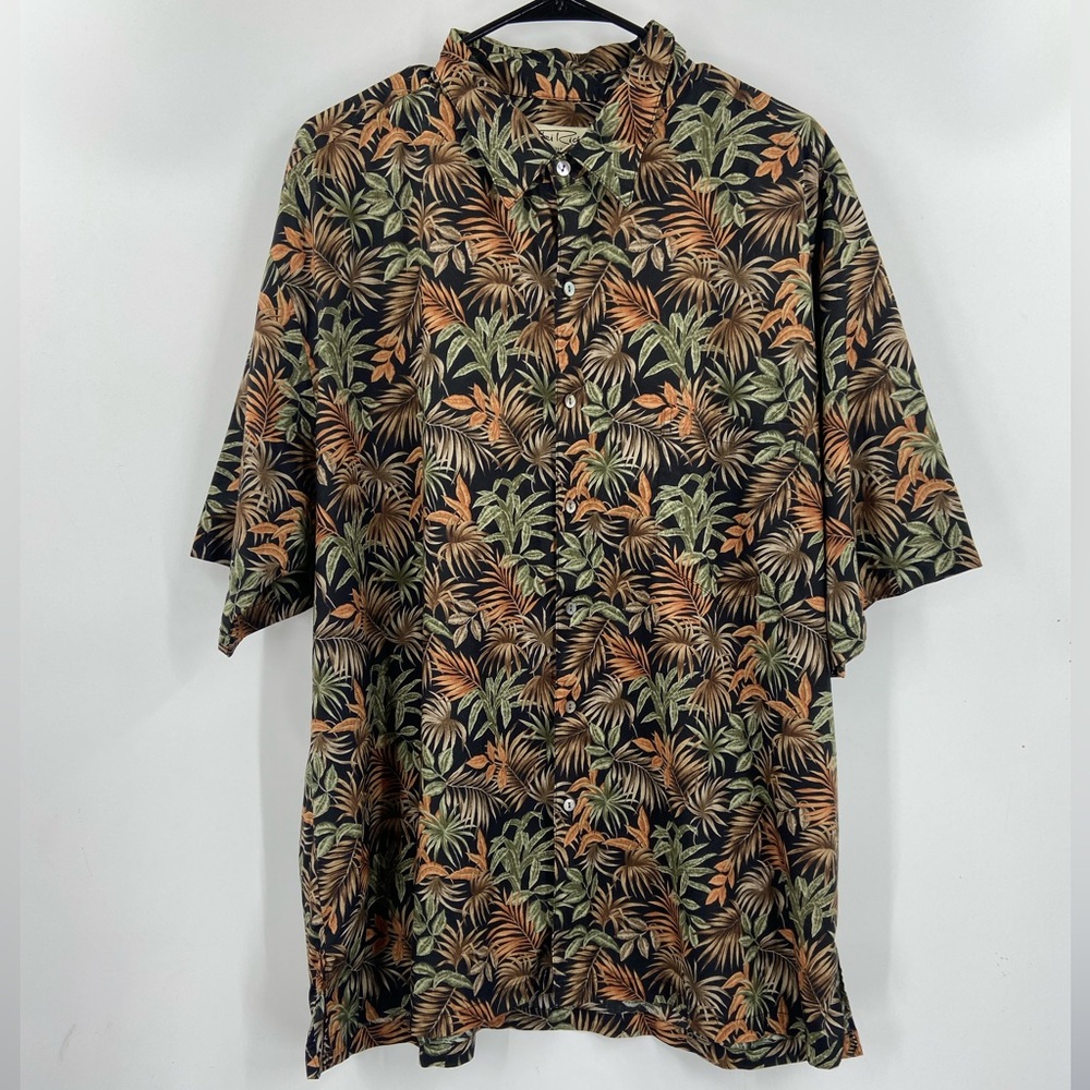 Tori Richard 100% Cotton Lawn Palm Leaf Button Down Short Sleeve XXL